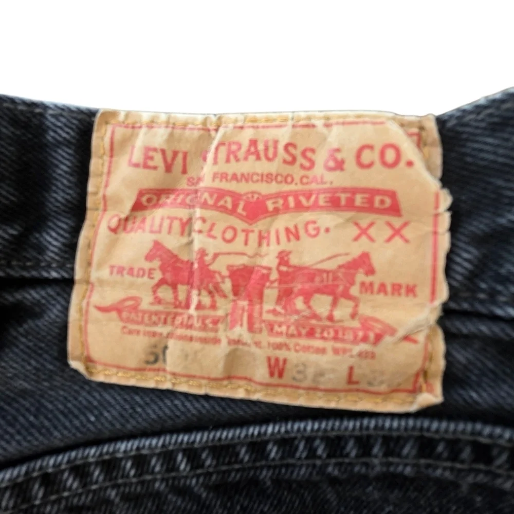 Levi’s 501 Button Fly Black Jeans 38x32 Made in Mexico | Vintage Straight Fit